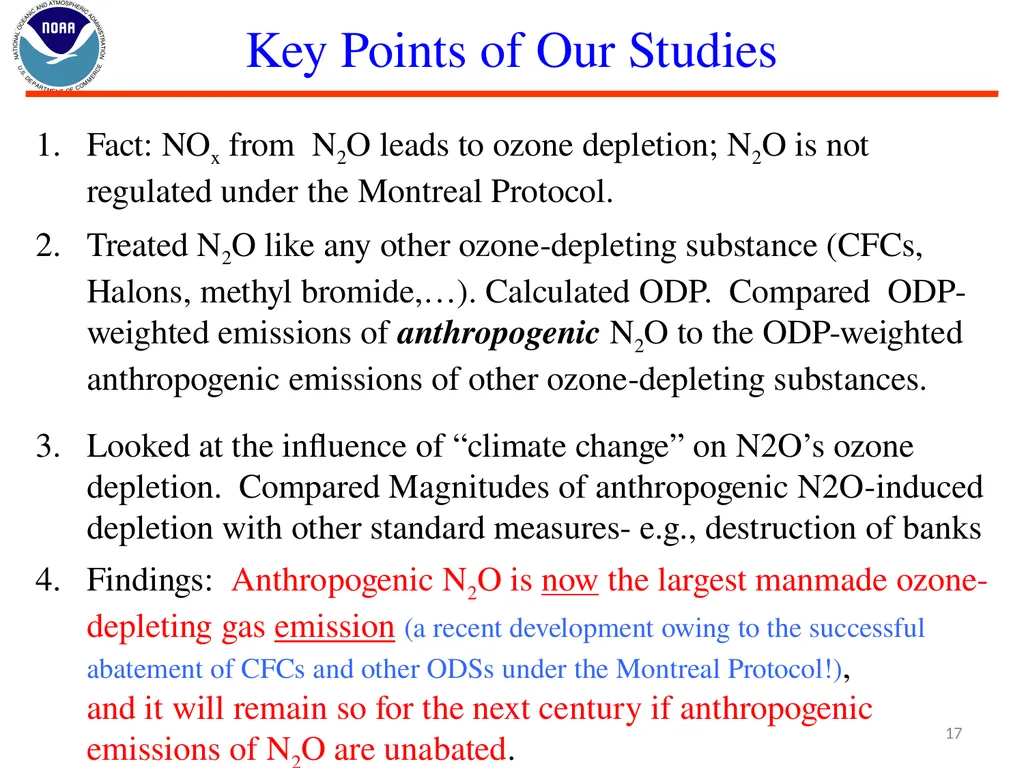 Nitrous Oxide (N2O) and Stratospheric Ozone Layer - slide 17 of 26