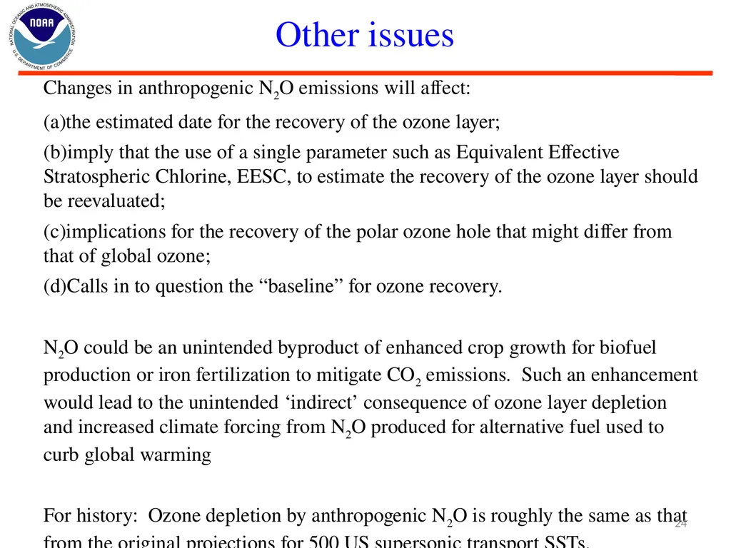 Nitrous Oxide (N2O) and Stratospheric Ozone Layer - slide 24 of 26