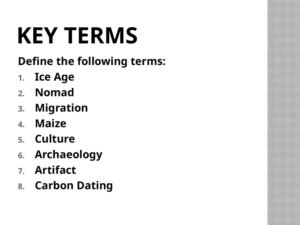 Chapter 1 Section 1 The First Americans The First - slide 8 of 9