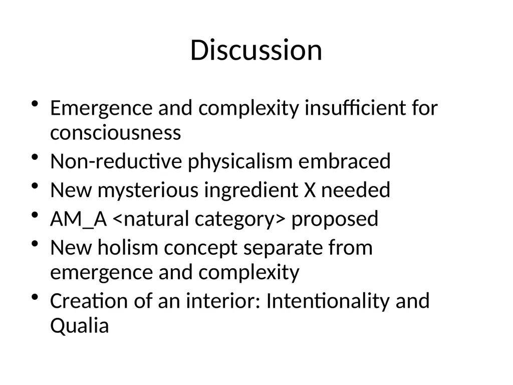 Holism, Reduction and Consciousness Anand - slide 20 of 20