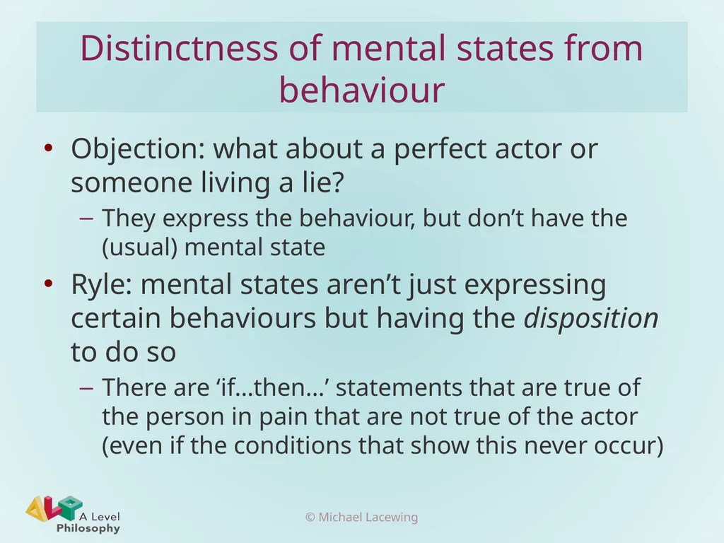 Philosophical behaviourism and consciousness - slide 9 of 10