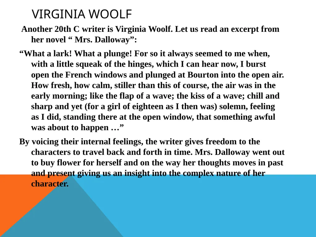 Stream of Consciousness Fourth Year Students Novel - slide 7 of 9