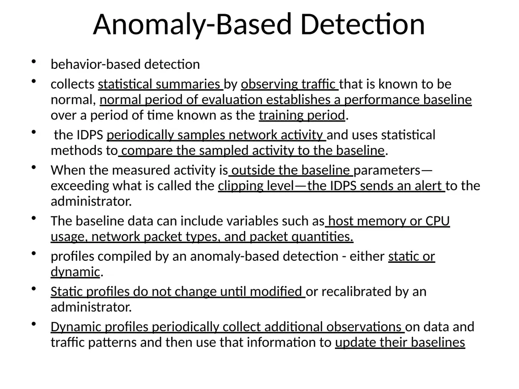 INTRUSION DETECTION AND PREVENTION SYSTEM (IDPS) - slide 30 of 41