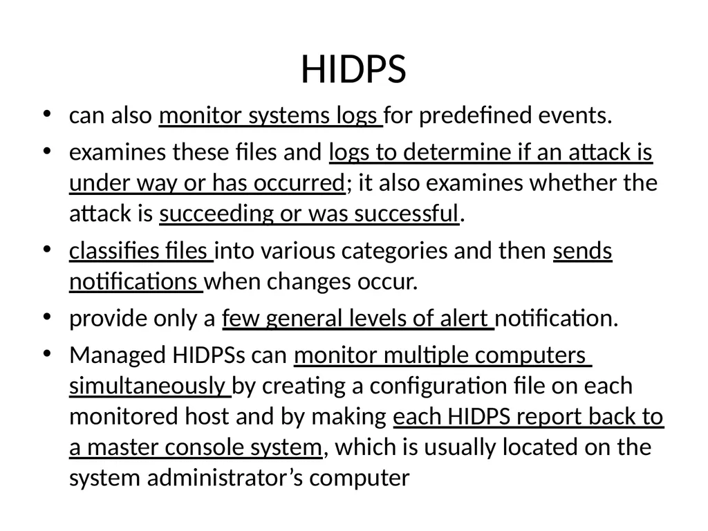 INTRUSION DETECTION AND PREVENTION SYSTEM (IDPS) - slide 23 of 41