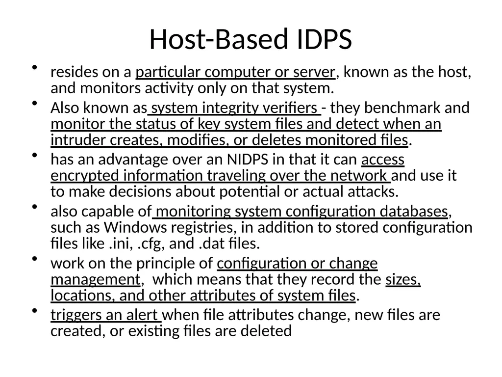 INTRUSION DETECTION AND PREVENTION SYSTEM (IDPS) - slide 22 of 41