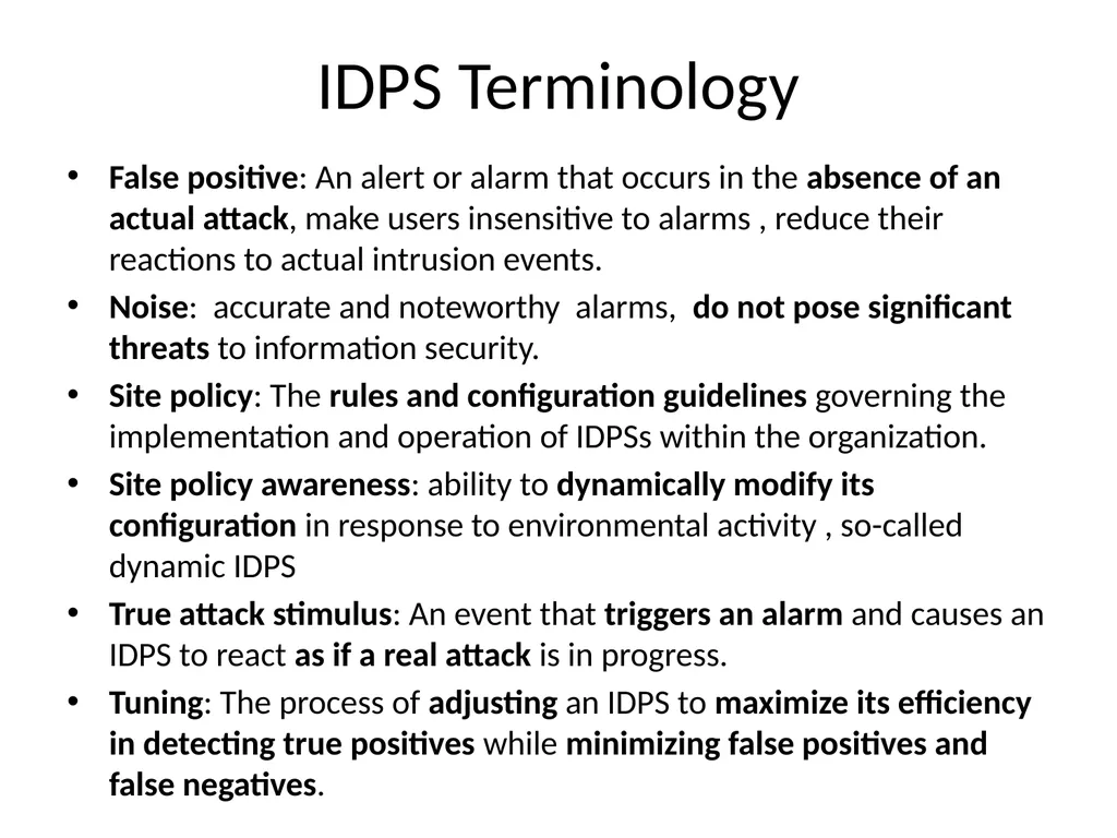 INTRUSION DETECTION AND PREVENTION SYSTEM (IDPS) - slide 4 of 41