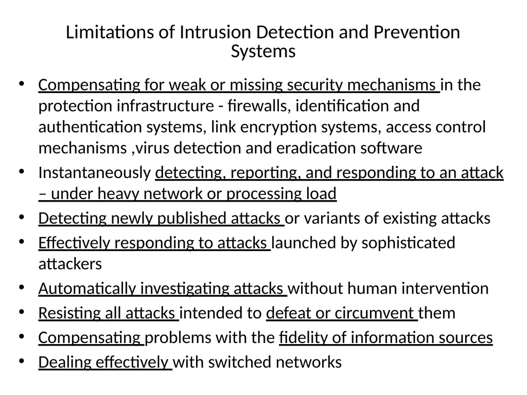 INTRUSION DETECTION AND PREVENTION SYSTEM (IDPS) - slide 36 of 41