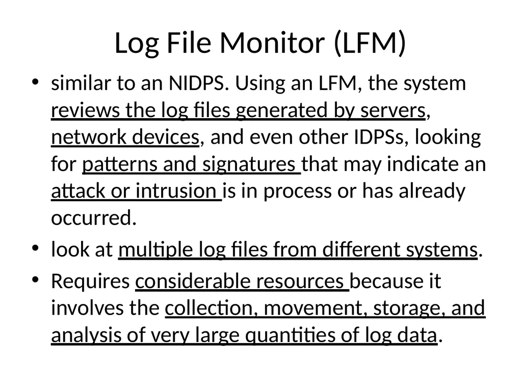 INTRUSION DETECTION AND PREVENTION SYSTEM (IDPS) - slide 34 of 41