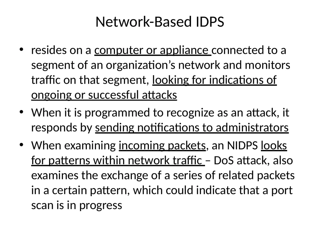 INTRUSION DETECTION AND PREVENTION SYSTEM (IDPS) - slide 9 of 41