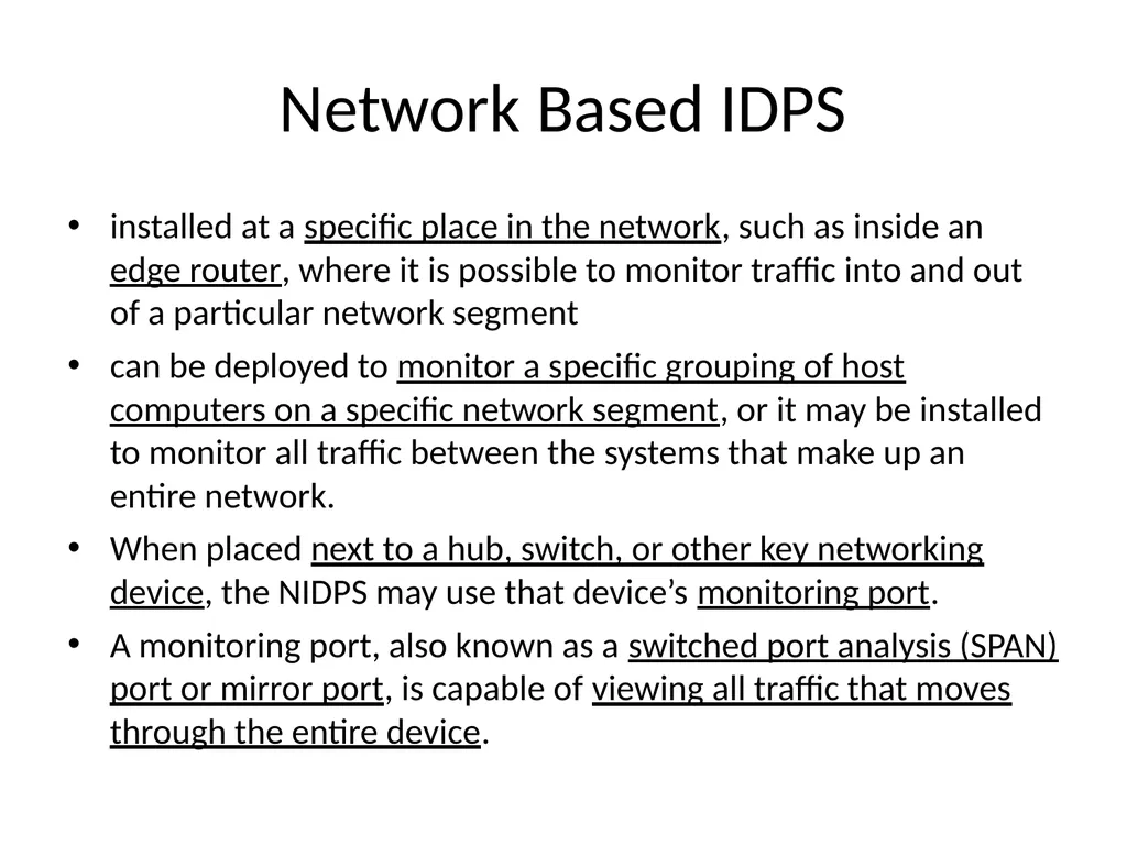 INTRUSION DETECTION AND PREVENTION SYSTEM (IDPS) - slide 10 of 41