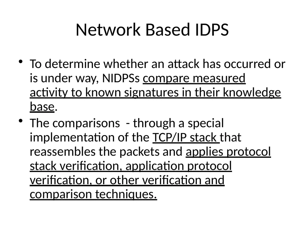 INTRUSION DETECTION AND PREVENTION SYSTEM (IDPS) - slide 12 of 41
