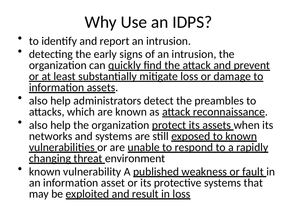 INTRUSION DETECTION AND PREVENTION SYSTEM (IDPS) - slide 5 of 41