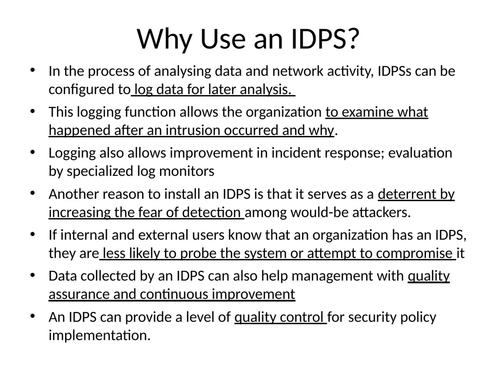 INTRUSION DETECTION AND PREVENTION SYSTEM (IDPS) - slide 6 of 41