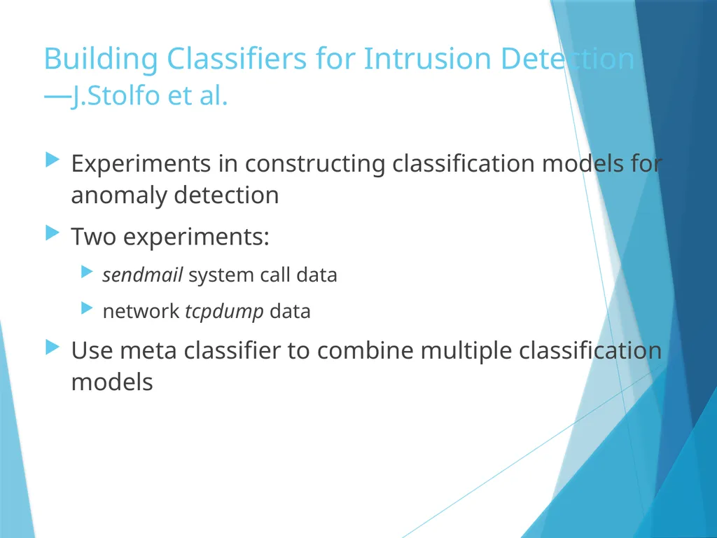 Data Mining for Intrusion Detection Why do we need - slide 25 of 34