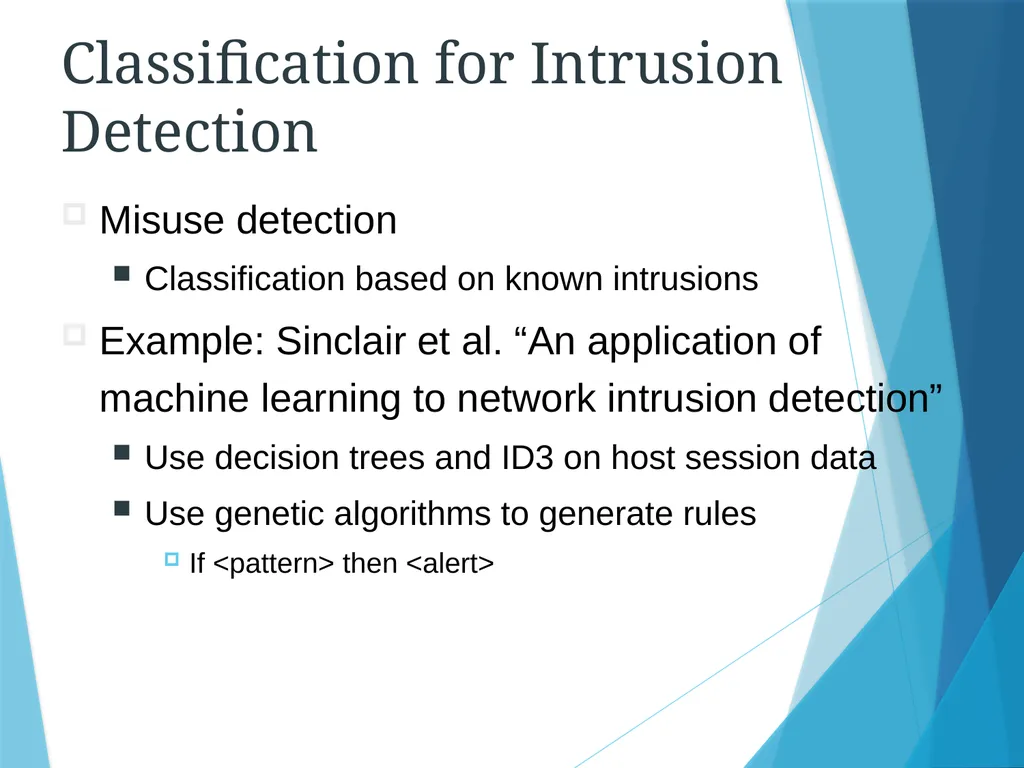 Data Mining for Intrusion Detection Why do we need - slide 18 of 34