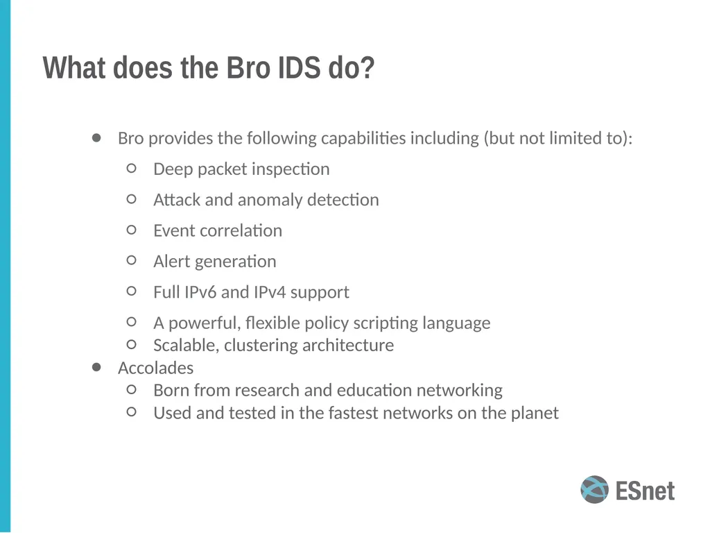 Bro intrusion detection system (IDS): an overview - slide 10 of 21