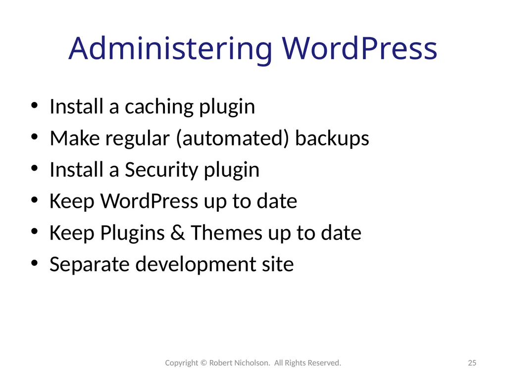WordPress Development Web applications reside on - slide 25 of 26