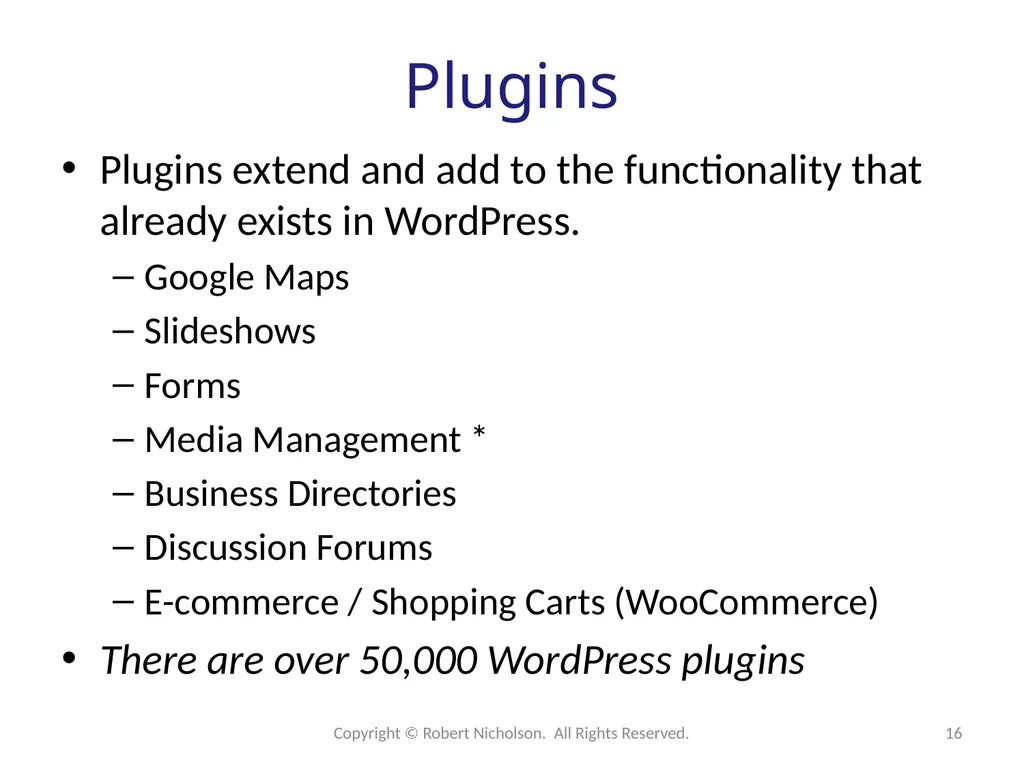 WordPress Development Web applications reside on - slide 16 of 26
