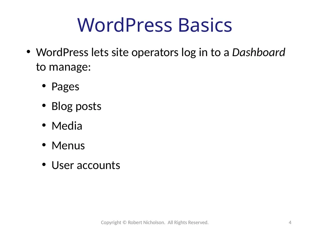 WordPress Development Web applications reside on - slide 4 of 26