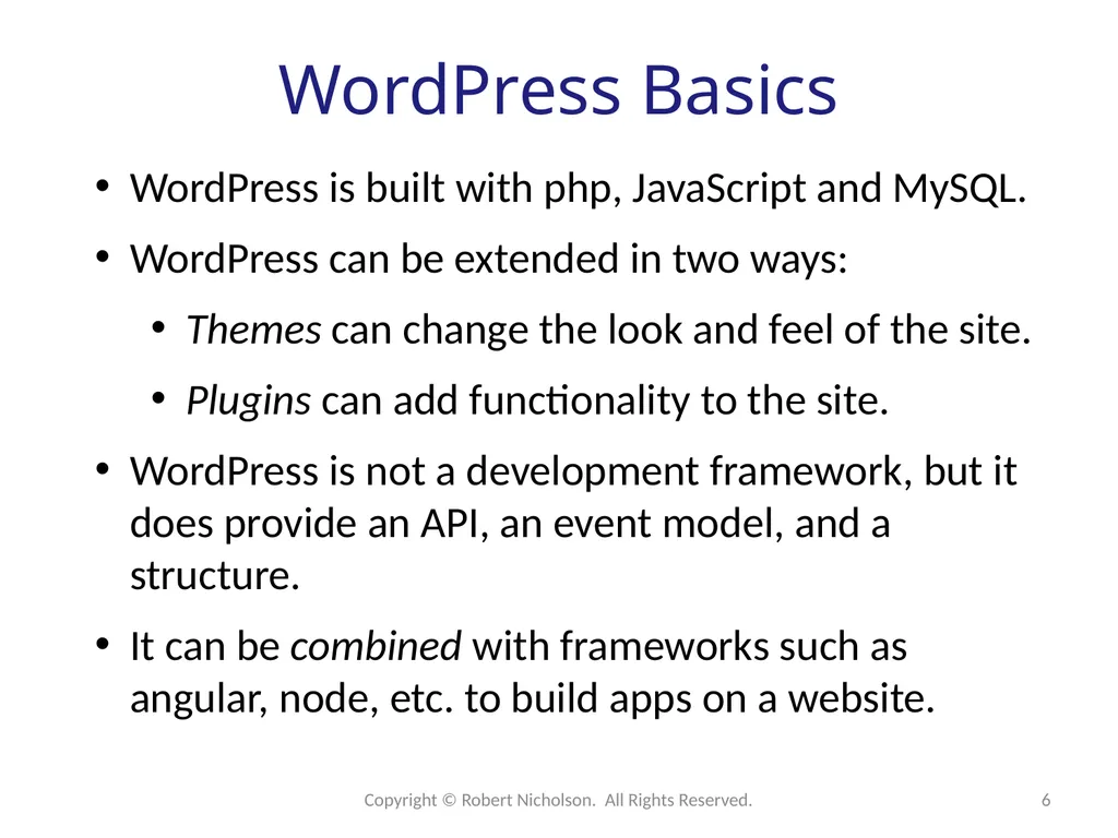 WordPress Development Web applications reside on - slide 6 of 26