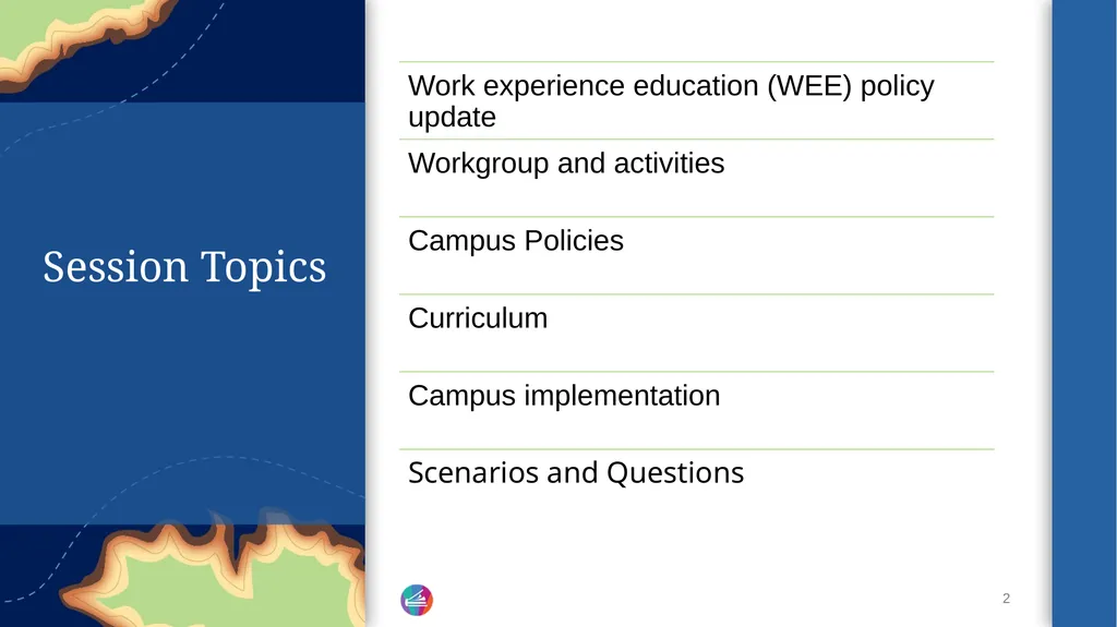 Work Experience Education Update and - slide 2 of 20