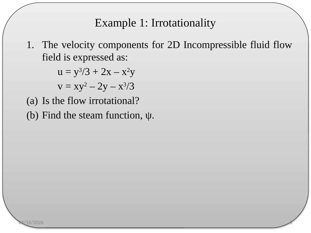 Examples Chapter Two – 2D Potential Flow Theory By - slide 3 of 10