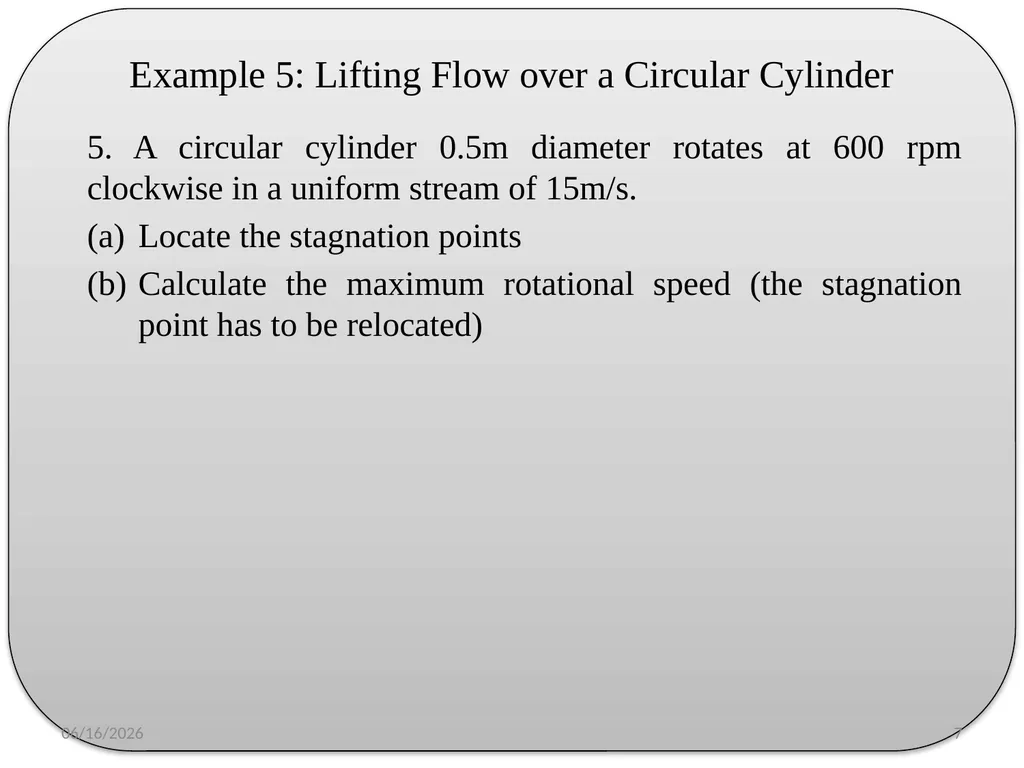 Examples Chapter Two – 2D Potential Flow Theory By - slide 7 of 10