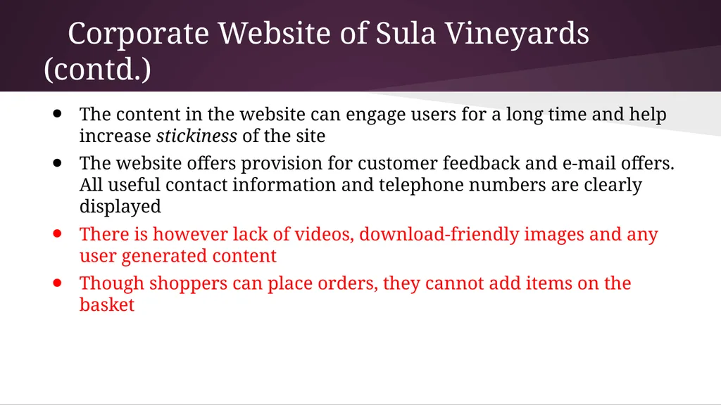 Online Audit Sula Vineyards Executive Summary Sula - slide 5 of 17