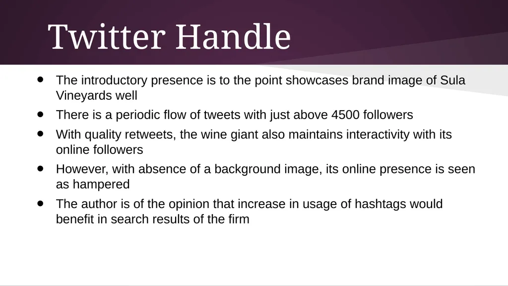 Online Audit Sula Vineyards Executive Summary Sula - slide 7 of 17