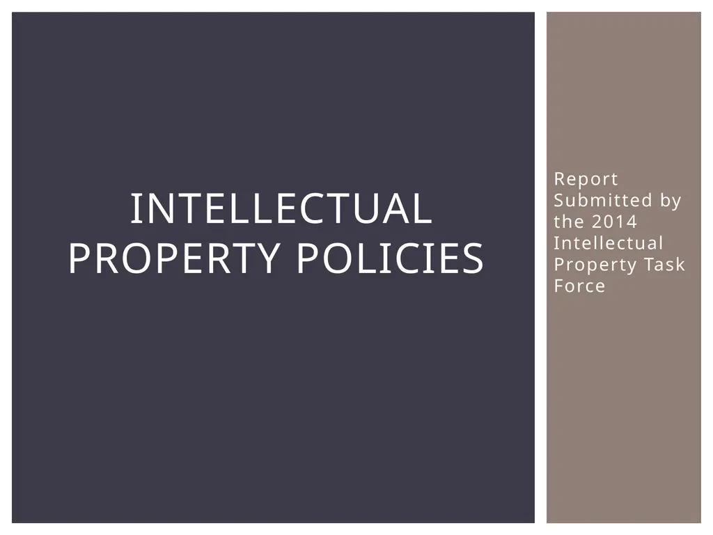 Report Submitted by the 2014 Intellectual Property