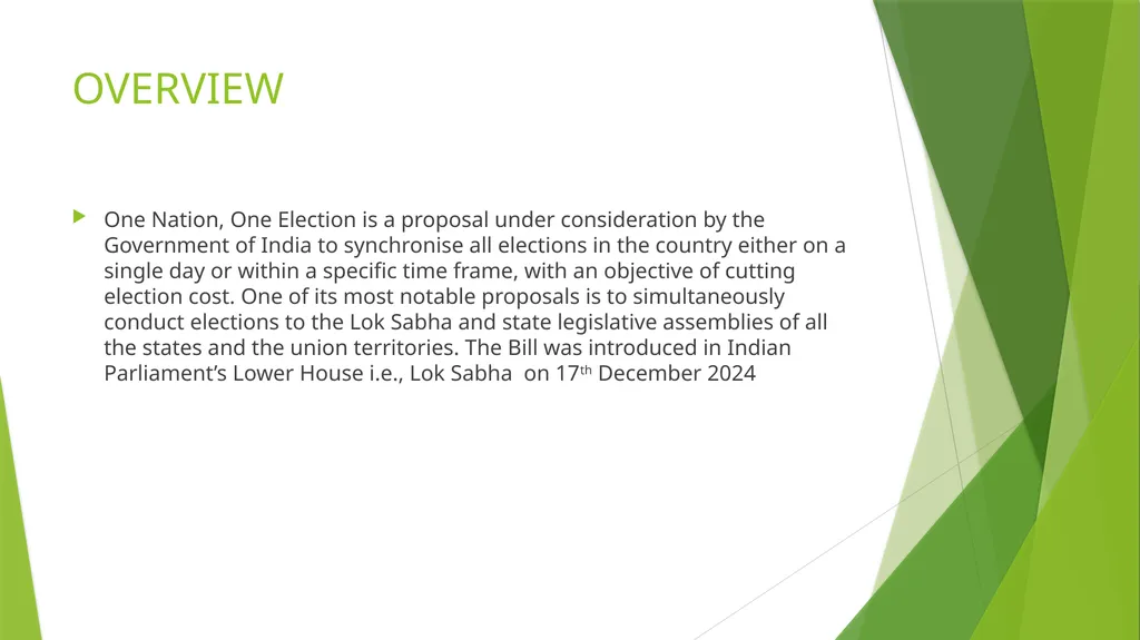 ONE NATION ,ONE ELECTION AND ITS IMPLICATIONS FOR - slide 5 of 15