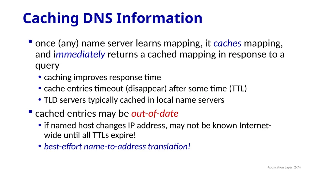 Chapter 2 Application Layer A note on the use of - slide 74 of 125