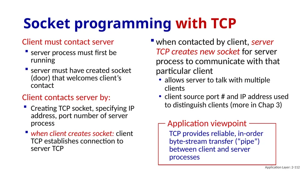 Chapter 2 Application Layer A note on the use of - slide 112 of 125