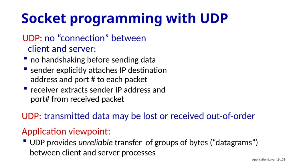 Chapter 2 Application Layer A note on the use of - slide 108 of 125