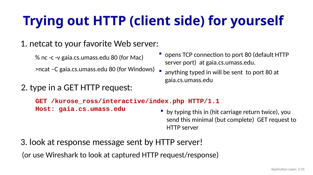 Chapter 2 Application Layer A note on the use of - slide 31 of 125