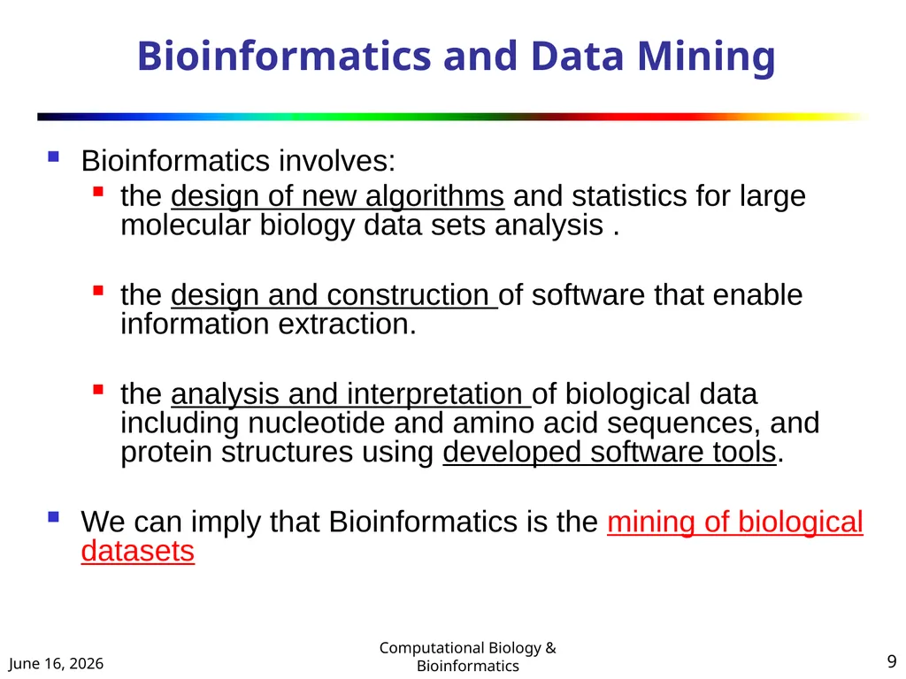 BIOINFORMATICS & COMPUTATIONAL BIOLOGY (An - slide 9 of 36