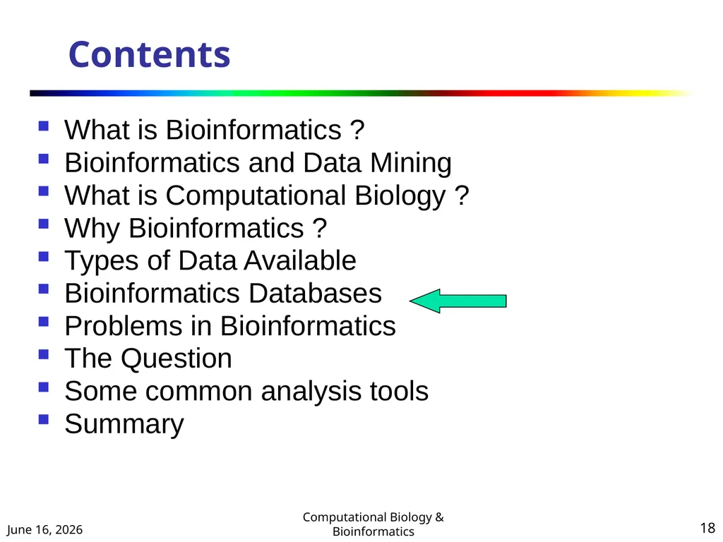 BIOINFORMATICS & COMPUTATIONAL BIOLOGY (An - slide 18 of 36