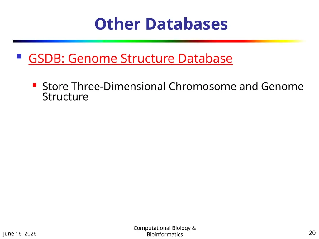 BIOINFORMATICS & COMPUTATIONAL BIOLOGY (An - slide 20 of 36