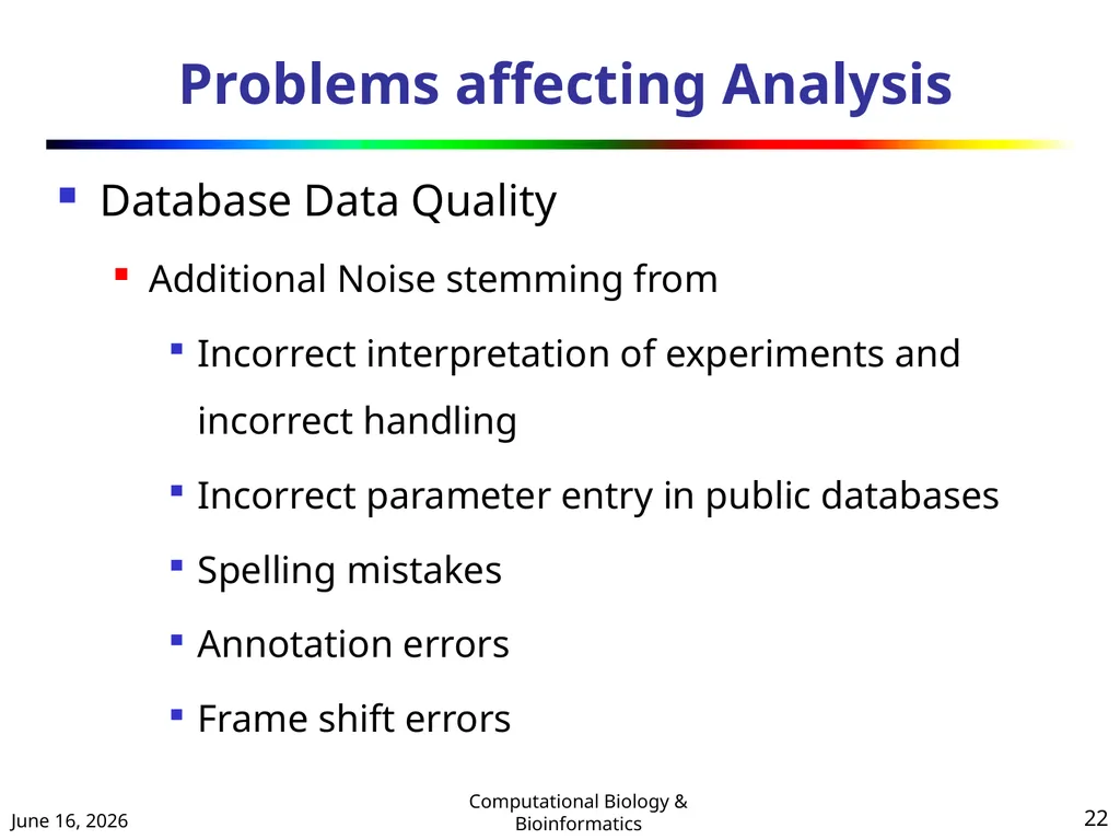 BIOINFORMATICS & COMPUTATIONAL BIOLOGY (An - slide 22 of 36