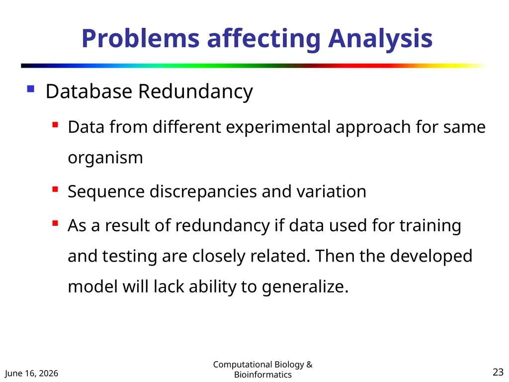 BIOINFORMATICS & COMPUTATIONAL BIOLOGY (An - slide 23 of 36