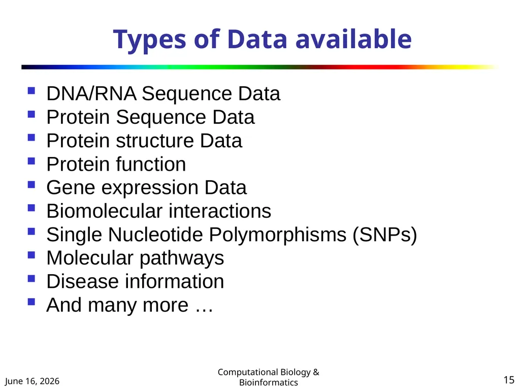 BIOINFORMATICS & COMPUTATIONAL BIOLOGY (An - slide 15 of 36