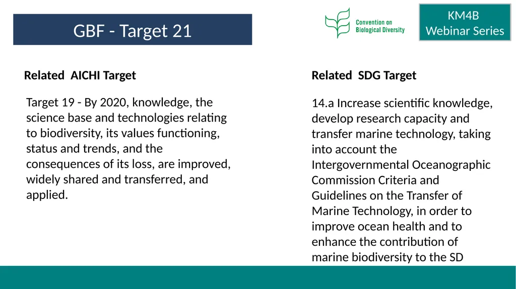 Knowledge Management for Biodiversity (KM4B) - - slide 4 of 25