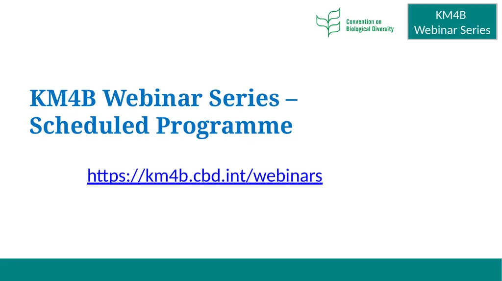 Knowledge Management for Biodiversity (KM4B) - - slide 15 of 25
