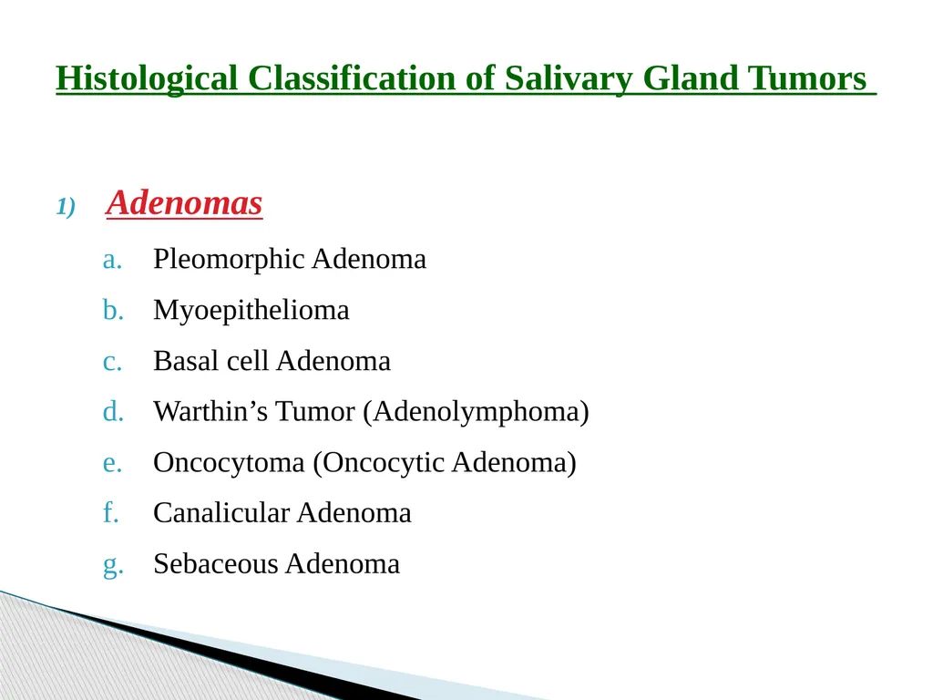 Adenomas Pleomorphic Adenoma Myoepithelioma Basal - slide 1 of 19