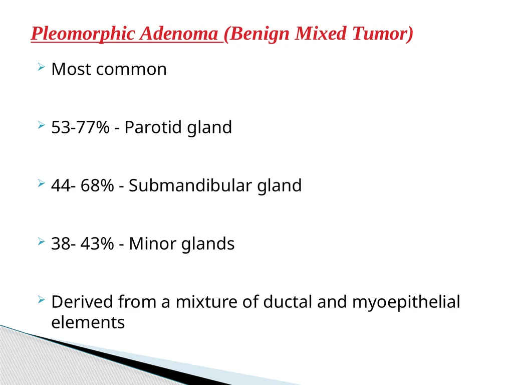 Adenomas Pleomorphic Adenoma Myoepithelioma Basal - slide 7 of 19