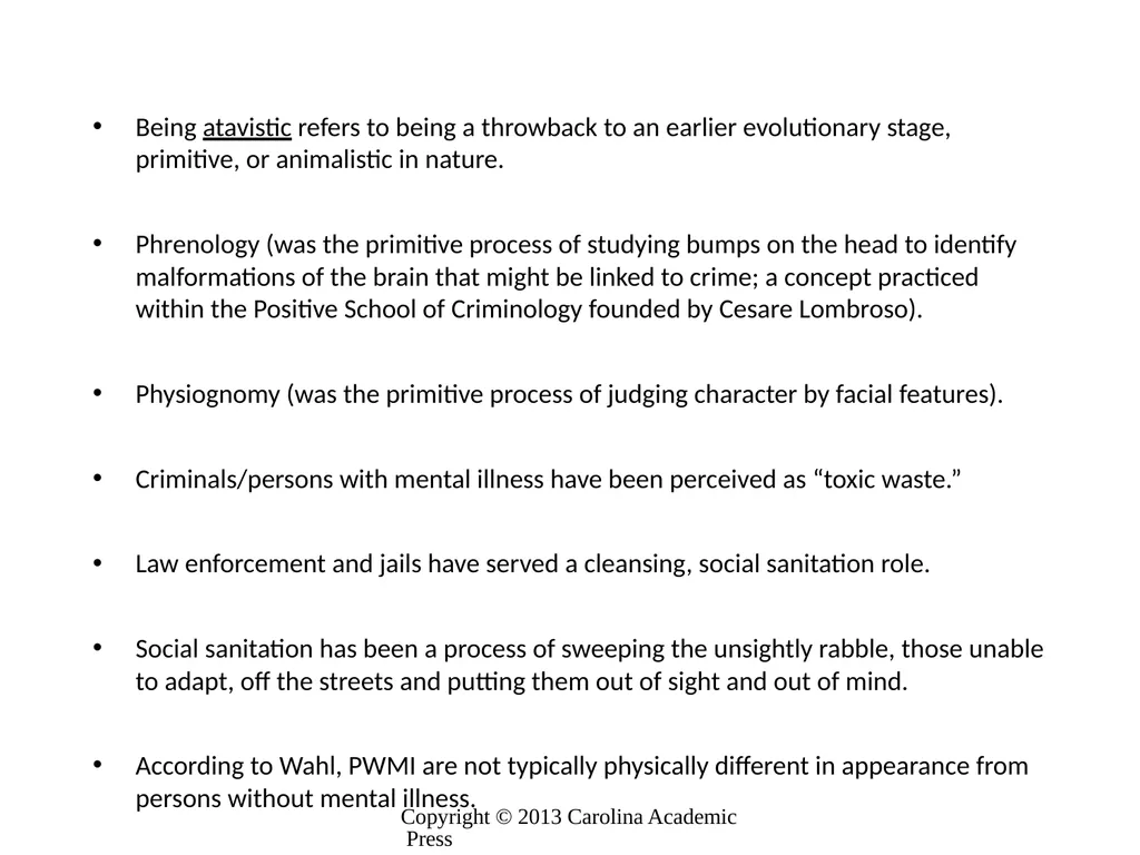The Criminalization of Mental Illness Chapter One - slide 8 of 11