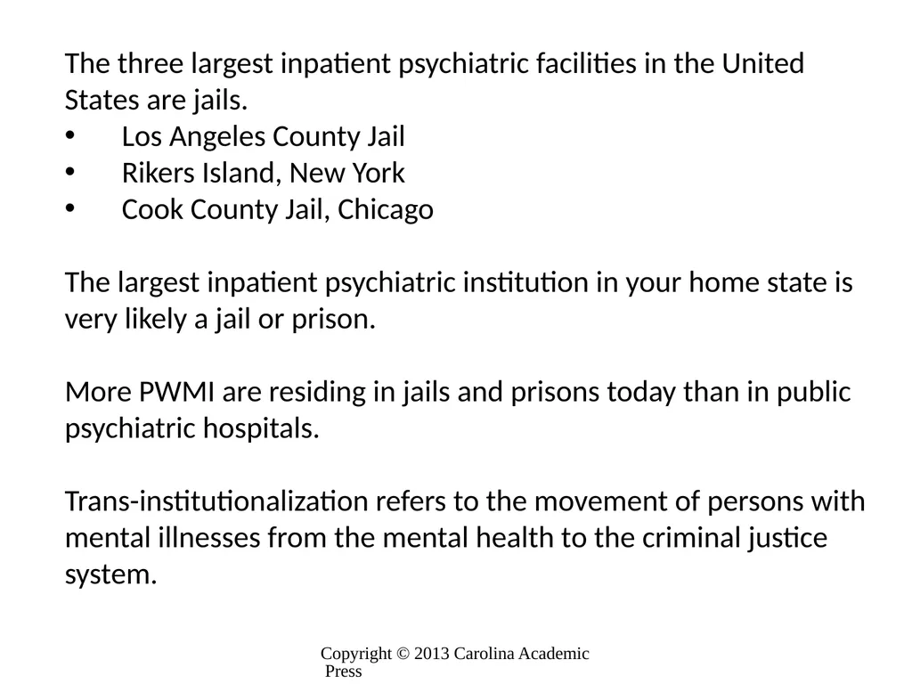 The Criminalization of Mental Illness Chapter One - slide 9 of 11