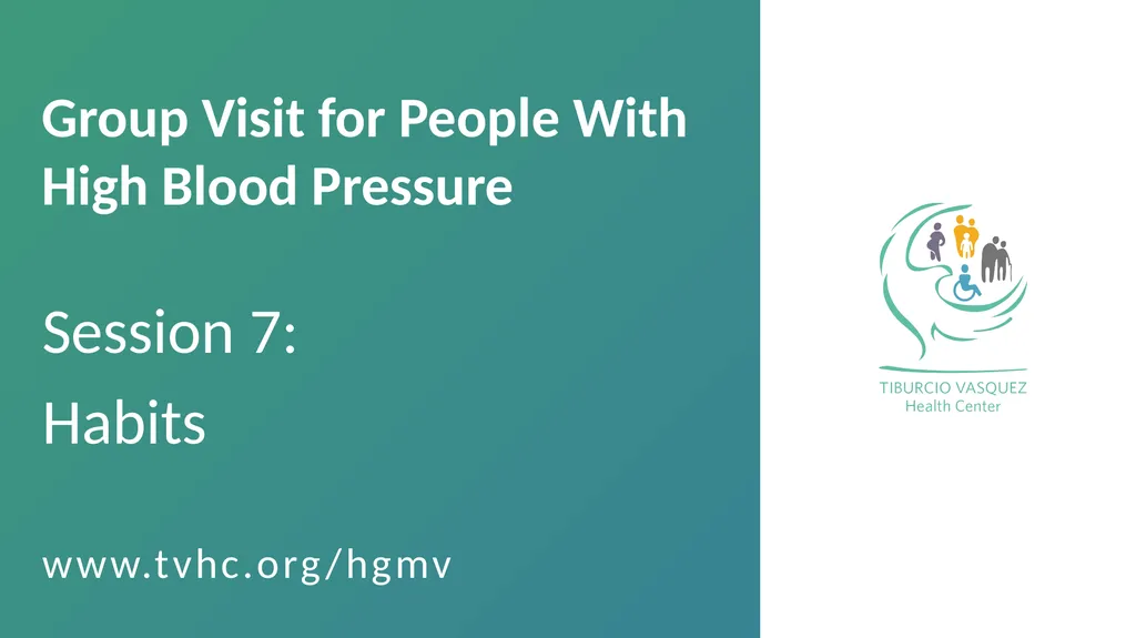 Group Visit for People With High Blood Pressure - slide 1 of 15