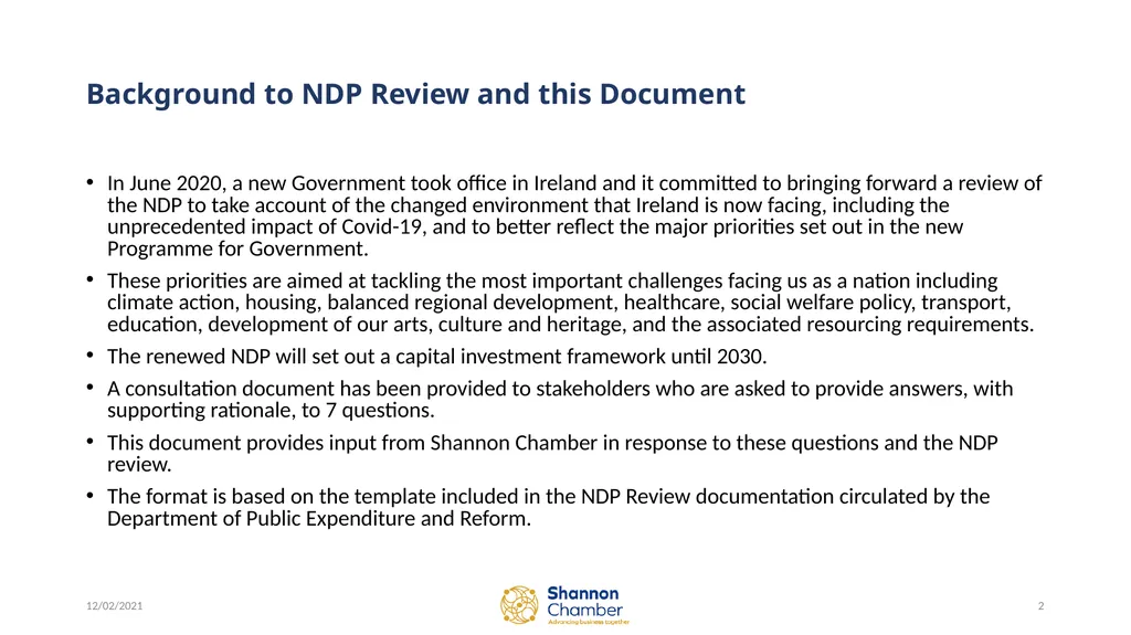 Review of National Development Plan 12 February - slide 2 of 12