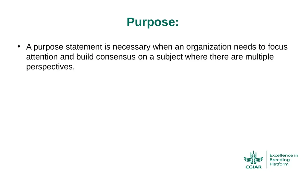 Purpose Statement Spring 2020 Definition: The - slide 3 of 7